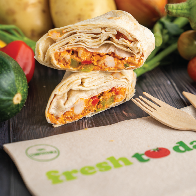 Freshtoday South West Mexican chicken wrap school lunch served fresh daily across the South West